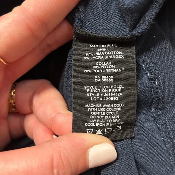 Theory Navy / Black Placket Standard Polo in Piqué Cotton - M - Picture 5 of 6